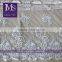 Hot Selling White Bridal Embroidered Floral Net Lace Fabric with Beads