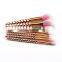 8pcs vacuum coating metal bling rose gold makeup brush wholesale