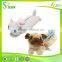 custom cute plush round terry cloth furry pencil bag with handle and zipper