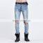 Korea Style Men Ripped Jeans Washed Ankle Destroyed Pants