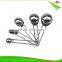 ZY-L1015 High Quality 5pcs 18-0 Stainless Steel Measuring Spoon Set With Metal Ring