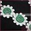 Colorful embroidery design flower lace trimming, lovely chemical lace trim for dress