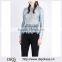 Wholesale High Neck Long Raglan Sleeves Floral Lace Frill-detailed Cutout Lace Top(DQE0188T)