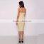 Lace High Neck Midi Dress Party Dress