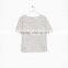 2015 Wholesale Fashion Ladies Short Sleeves Pure Color Grey Color 100%cotton T-shirt