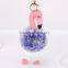 Cute Creative Fake Rex Rabbit Fur Ball Keychain Animal Pom pom Flamingo KeyChain