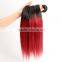 Factory price 1b and red two tone color remy human hair , Brazilian hair