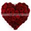 YR092 Valentine's Day Gift Funny Red Heart Shape Rex Rabbit Fur Pillow With Flowers