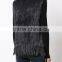 YR006A New Arrive Real Rabbit and Raccoon Hand Knit Vest with Tassels Top Sales Fur Gilet