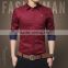 Men long sleeve pure shirt with rose embroider