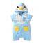 summer cartoon pattern hooded baby romper
