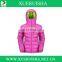 waterproof and soft shell down jacket for woman in blue color