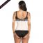 Women's Apricot Sport Workout Body Shaper Front Zipper Waist Cincher Corsets