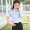 Summer hot selling business custom contrast color 1 pcs fashion latest fitted shirt designs for women professional factory