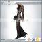 Western Style Dress Sexy Slim Fit Lace perspective long black dress for women