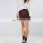OEM ODM Wholesale High Fashion Hot Design Lady Skirt, Coated Zip Detail Mini Skirt