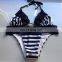 Blue Lady Lace Bow Bikini Swimwear