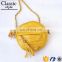 CR fast delivery styling elegant round shape tassels zipper with long chain women purse red crossbody shoulder bag