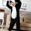 Panda Cartoon Flannel Conjoined Polyester Children Pajamas