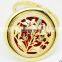 flower decoration gold metal compact mirror