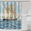 Custom Design Ocean Ship waterproof Polyester Shower Curtain