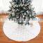 i@home White color plush sequin decoration embroidered Christmas tree skirt Carpet