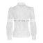 TWOTWINSTYLE  White Elegant Patchwork Lace Women's Shirts Lapel Collar Lantern Long Sleeve Slim