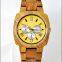 Wholesale Bewell NEW Red Sandalwood Wristwatch Wooden Watch Date Bangle Quartz Gift Watches