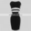 2016 new style sexy hot selling hollow out boob tube top sleeveless bandage dress