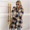 2021 autumn and winter new European and American women's Amazon plush plaid long coat plush coat