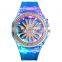 SKMEI 1536 LED backlight rotating colorful women watch unique design luxury quartz watch