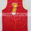 sublimation best customized latest desidn blank men's basketball singlet with name, team name and number,red