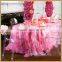 TC012K well-made luxurious organza ruffle table skirting for wedding