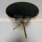 2016 Factory Supply Natural Black Round Marble Metal Stainless Steel Sampleness Coffee Table