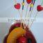 Art bamboo food sticks with red wooden ball /bamboo skewer for decoration