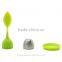 2015 Hot Sale Tea Infuser with silicone Leaf Lid/Tea ball with Leaf Strainer Handle/Tea Strainers /FDA Approved