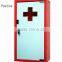 Hospital Use Steel Powder Coated Medical Cabinet and Glass Door First Aid Cabinet