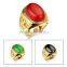 Copper Jewelry Design Green Stone Man Ring 2016 New Agate Ring Quality Choice