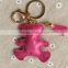 Wholesale Mini Cartoon Animal PU Leather Keychain With Metal Pendant Keyring KC13129