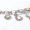Mixed beads and Rhinestones Half Round Bridal Motif Neckline Applique for Dress