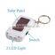 Personalized 2 LED White Plastic Solar Keychain Flashlight