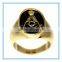 Masonic Symbol stainless steel Ring Black Antique Enameled