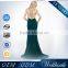 Long Train Open Leg Exquisite Design Dark Green Evening Dresses
