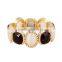 2015 new 18k Thick gold crystal gemstone bracelet