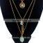 Layered Necklace Collier Femme Collares Boho Chic Multi Strand Necklace Plumes Boho Chic Colar de moedas Collane Lunghe