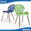Hot selling plastic chair wood legs durable office chair