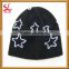 Jacquard Star Pattern Black Slouchy Beanie Ski Hat Children Snowboard Hat Ribbed Beanie