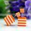 Korean Style Sweet Chromatic Candy Geometry Earring Accessory Two Size Stripe Square Double Side Clip-on Earrings For Teenagers
