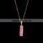 Natural Unpolished Crystal Stone Vertical Quartz Bar Pendant Necklaces