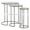 Modern Home Furniture Tempered Glass Side Table With Gold Stainless Steel Base